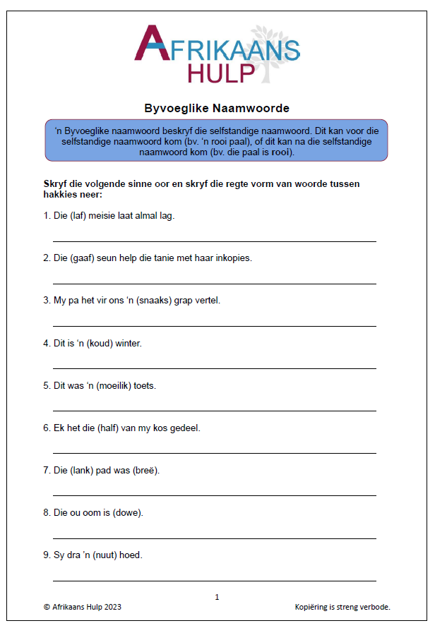 NAAM GRAAD 6 NAAM visual data 5